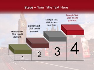 A Red Double Decker Bus Driving Past Big Ben PowerPoint Template
