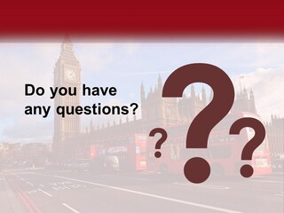 A Red Double Decker Bus Driving Past Big Ben PowerPoint Template