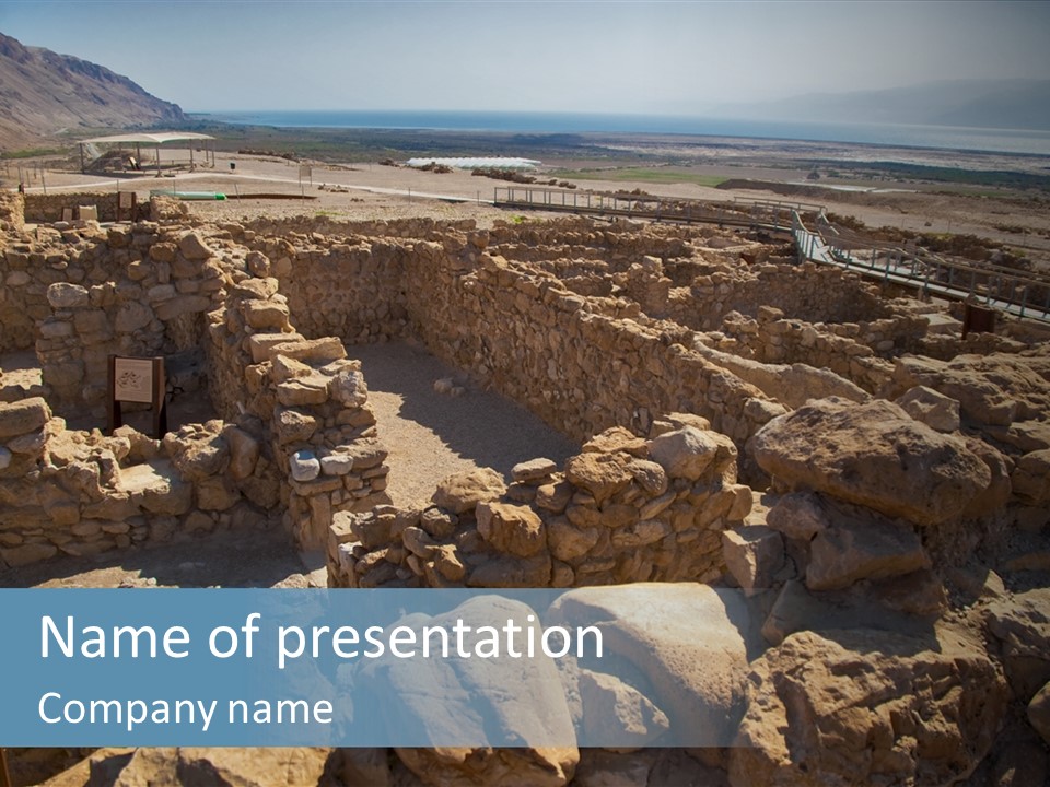 An Aerial View Of A Stone Building In The Desert PowerPoint Template