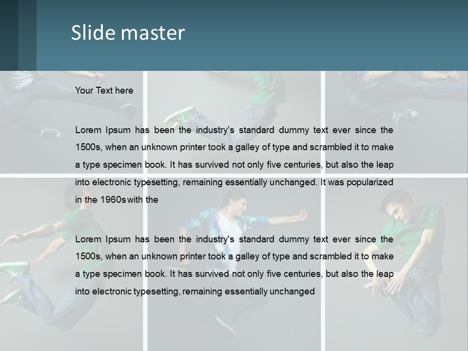 A Collage Of Photos Of A Young Man Jumping In The Air PowerPoint Template