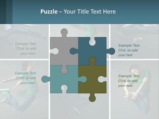 A Collage Of Photos Of A Young Man Jumping In The Air PowerPoint Template