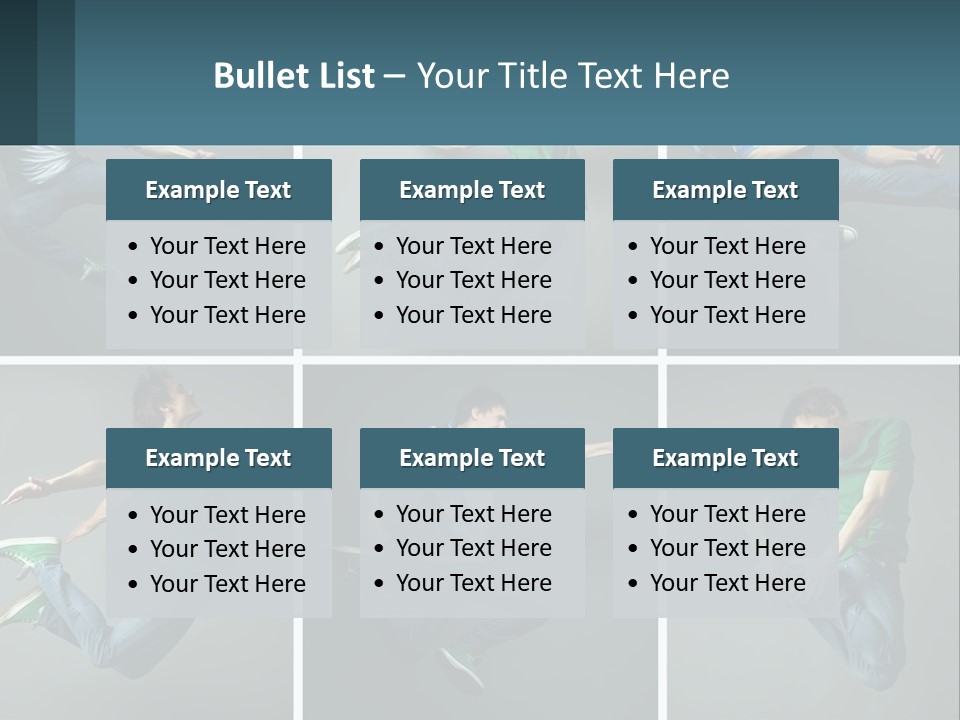 A Collage Of Photos Of A Young Man Jumping In The Air PowerPoint Template