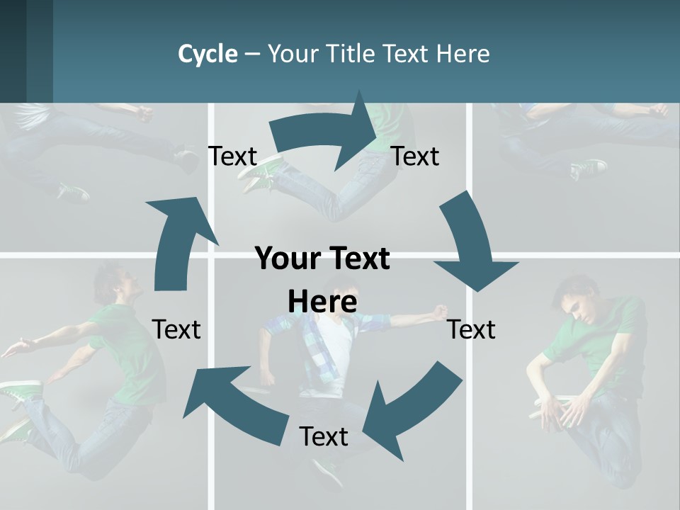 A Collage Of Photos Of A Young Man Jumping In The Air PowerPoint Template