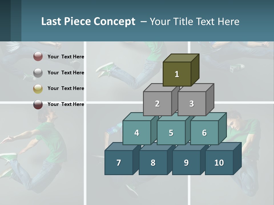 A Collage Of Photos Of A Young Man Jumping In The Air PowerPoint Template