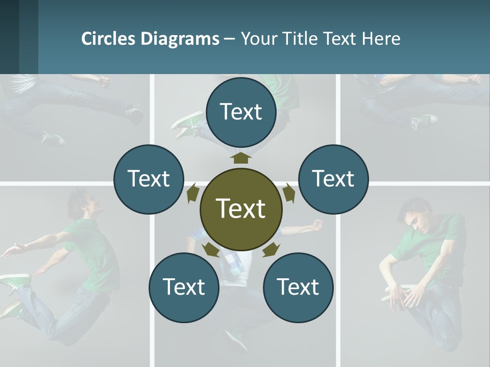 A Collage Of Photos Of A Young Man Jumping In The Air PowerPoint Template