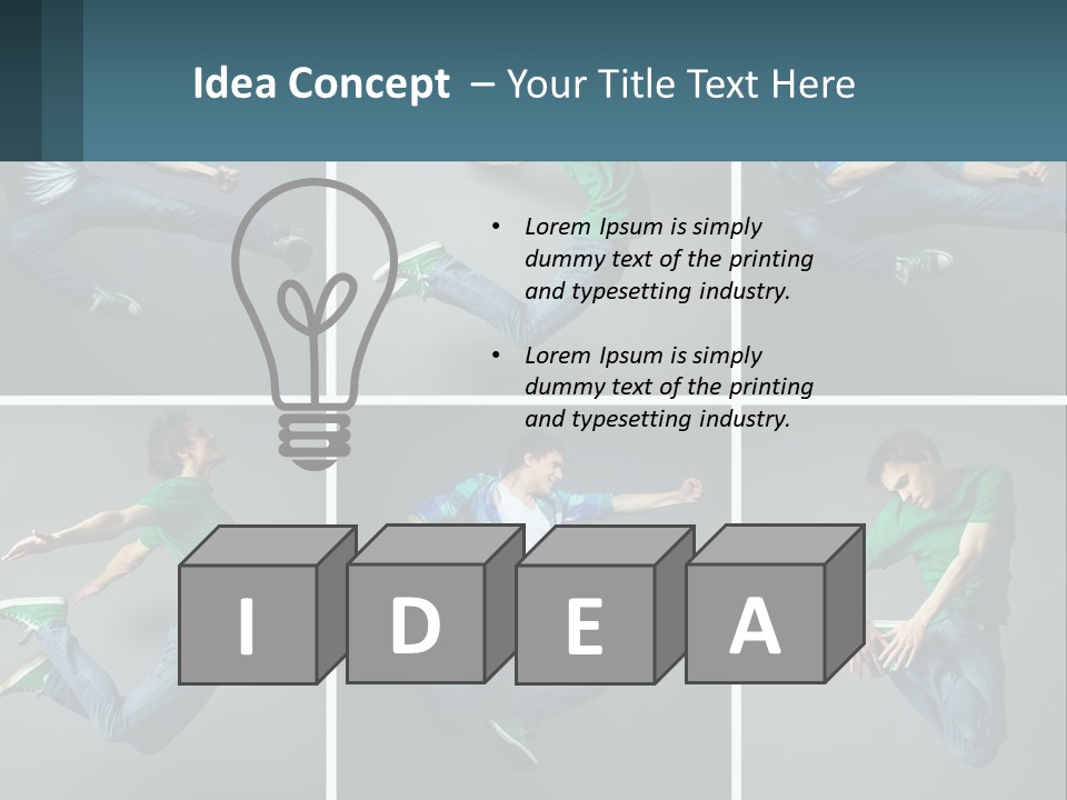 A Collage Of Photos Of A Young Man Jumping In The Air PowerPoint Template