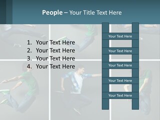 A Collage Of Photos Of A Young Man Jumping In The Air PowerPoint Template