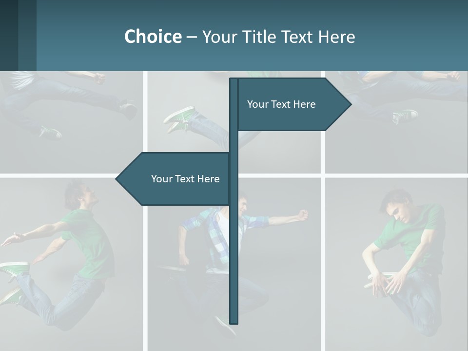 A Collage Of Photos Of A Young Man Jumping In The Air PowerPoint Template