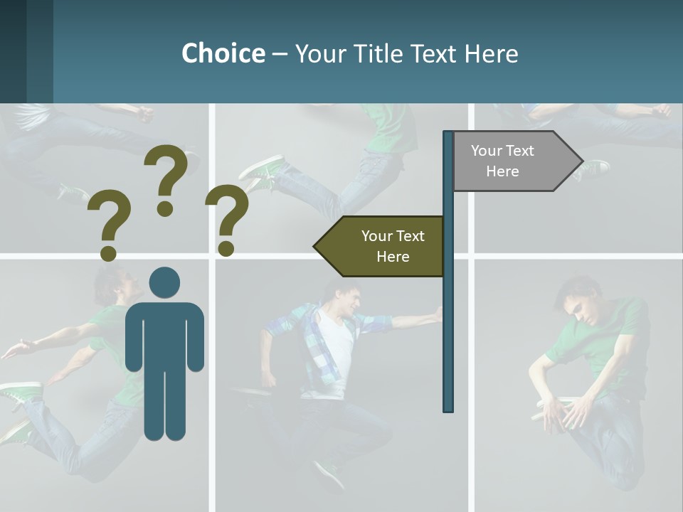 A Collage Of Photos Of A Young Man Jumping In The Air PowerPoint Template