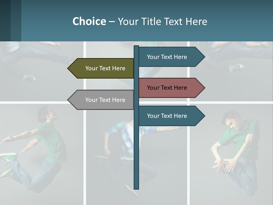 A Collage Of Photos Of A Young Man Jumping In The Air PowerPoint Template