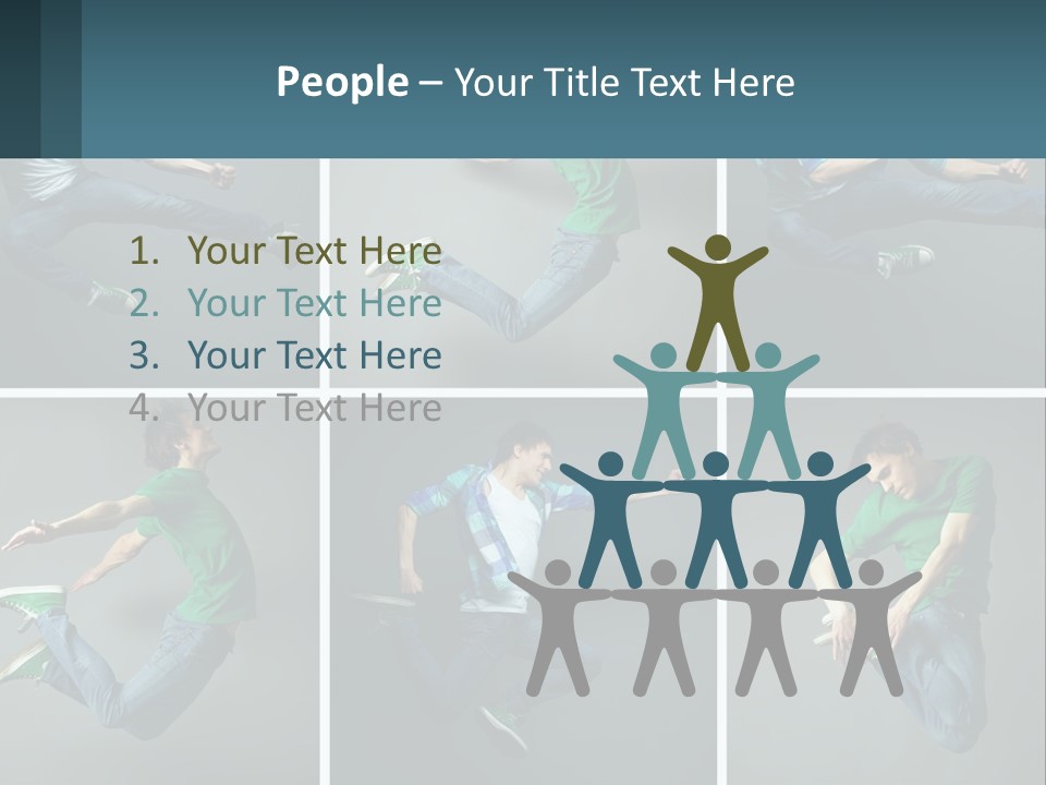 A Collage Of Photos Of A Young Man Jumping In The Air PowerPoint Template