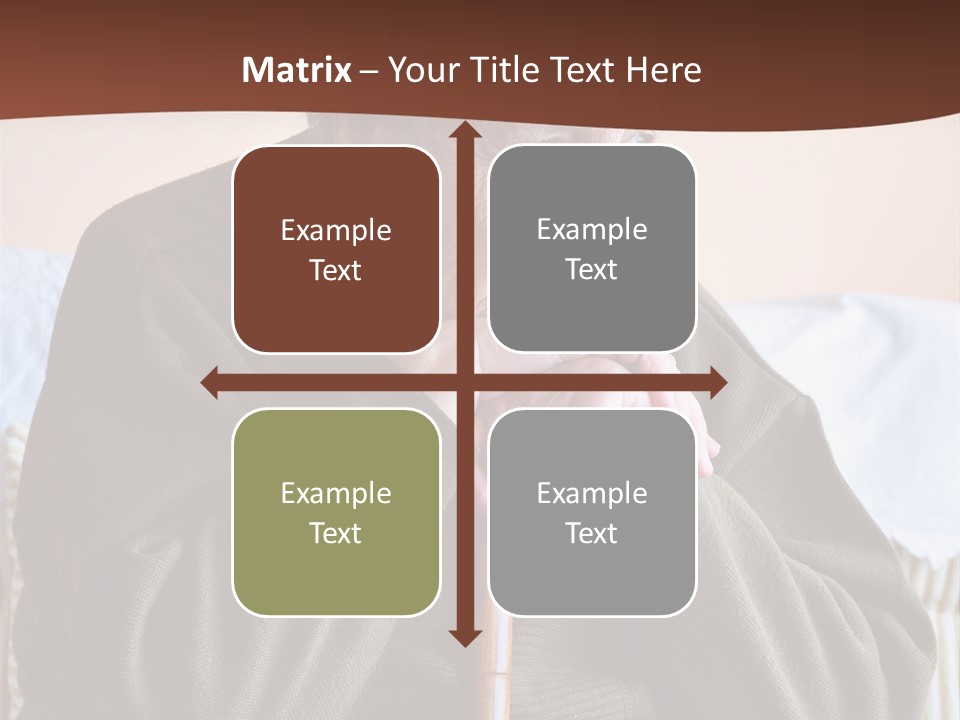 An Elderly Woman Sitting On A Couch With A Cane PowerPoint Template