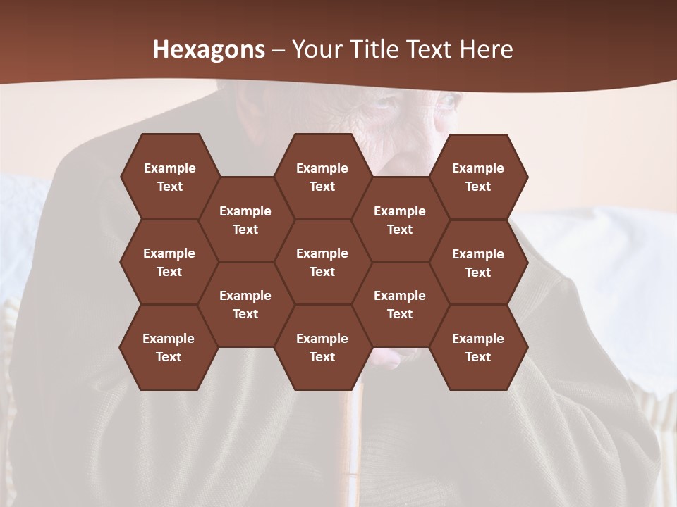 An Elderly Woman Sitting On A Couch With A Cane PowerPoint Template