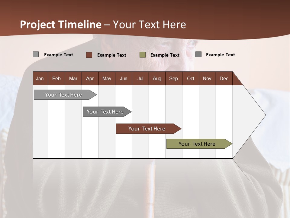 An Elderly Woman Sitting On A Couch With A Cane PowerPoint Template