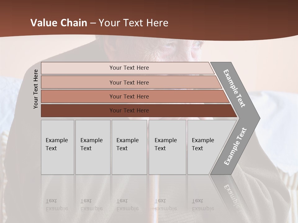 An Elderly Woman Sitting On A Couch With A Cane PowerPoint Template