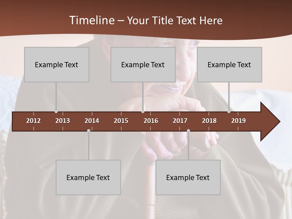 An Elderly Woman Sitting On A Couch With A Cane PowerPoint Template