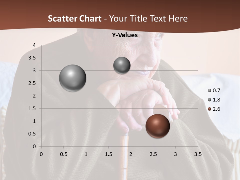 An Elderly Woman Sitting On A Couch With A Cane PowerPoint Template
