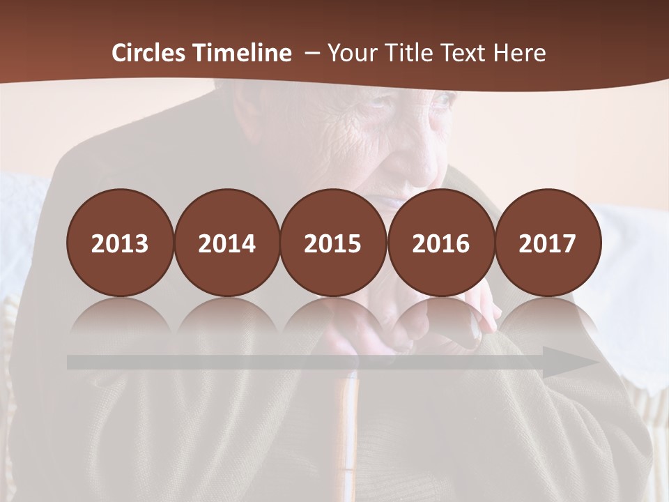 An Elderly Woman Sitting On A Couch With A Cane PowerPoint Template