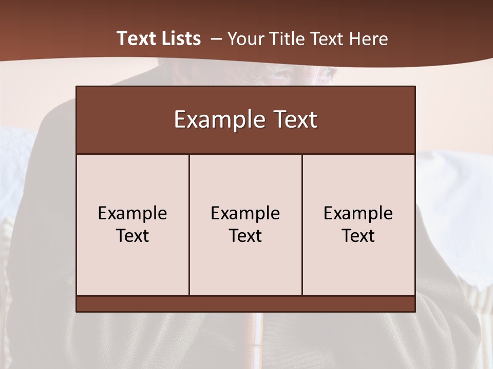 An Elderly Woman Sitting On A Couch With A Cane PowerPoint Template