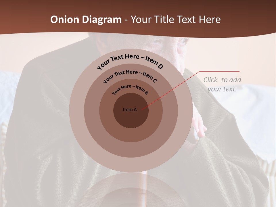 An Elderly Woman Sitting On A Couch With A Cane PowerPoint Template