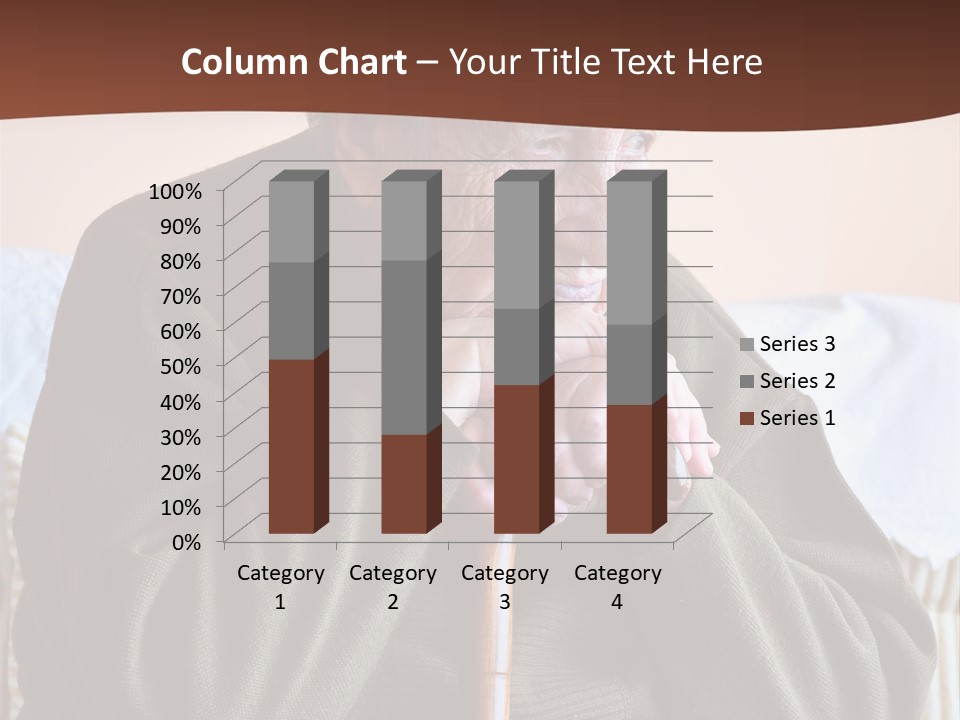 An Elderly Woman Sitting On A Couch With A Cane PowerPoint Template