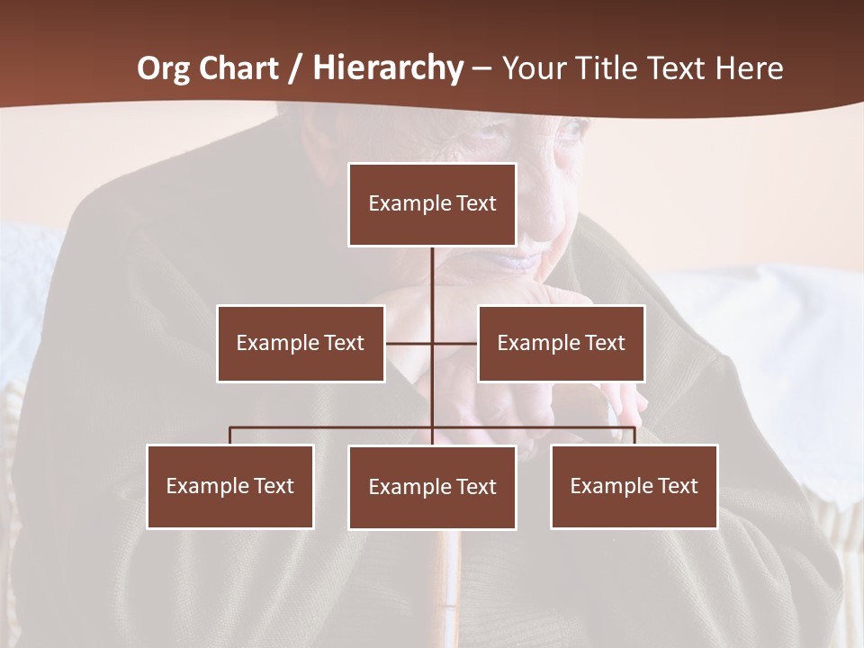 An Elderly Woman Sitting On A Couch With A Cane PowerPoint Template