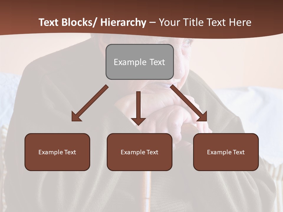 An Elderly Woman Sitting On A Couch With A Cane PowerPoint Template