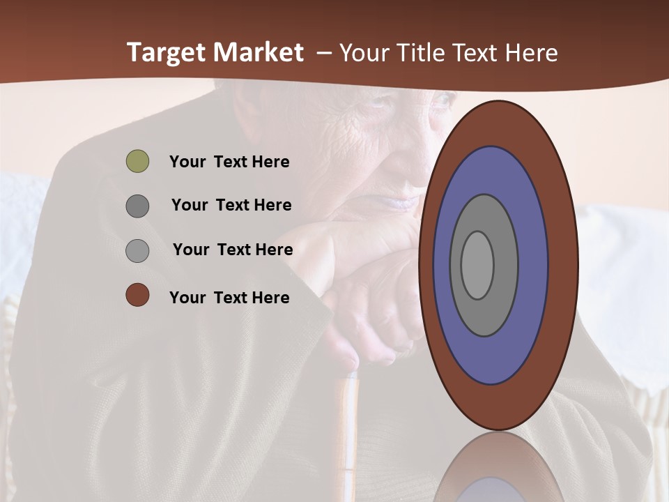 An Elderly Woman Sitting On A Couch With A Cane PowerPoint Template