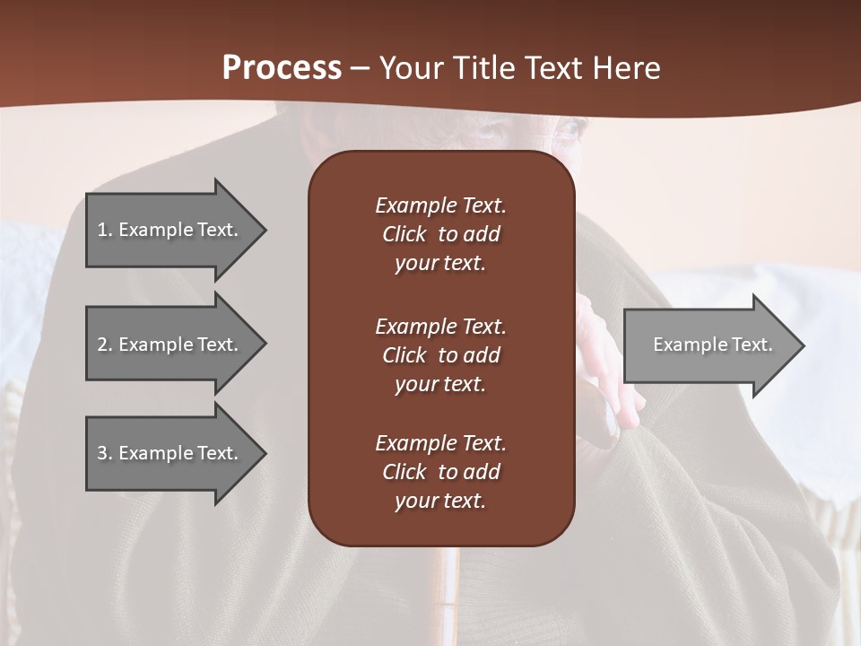 An Elderly Woman Sitting On A Couch With A Cane PowerPoint Template