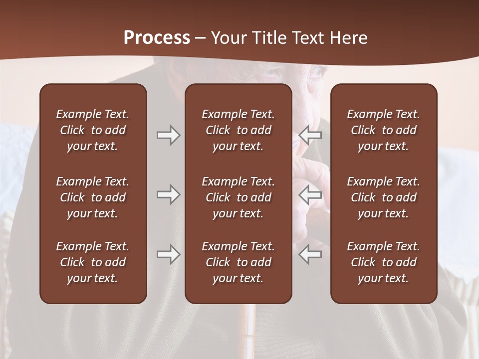 An Elderly Woman Sitting On A Couch With A Cane PowerPoint Template