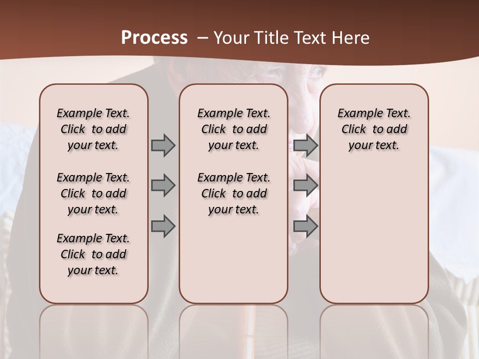 An Elderly Woman Sitting On A Couch With A Cane PowerPoint Template