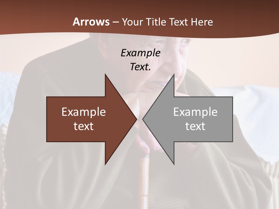 An Elderly Woman Sitting On A Couch With A Cane PowerPoint Template