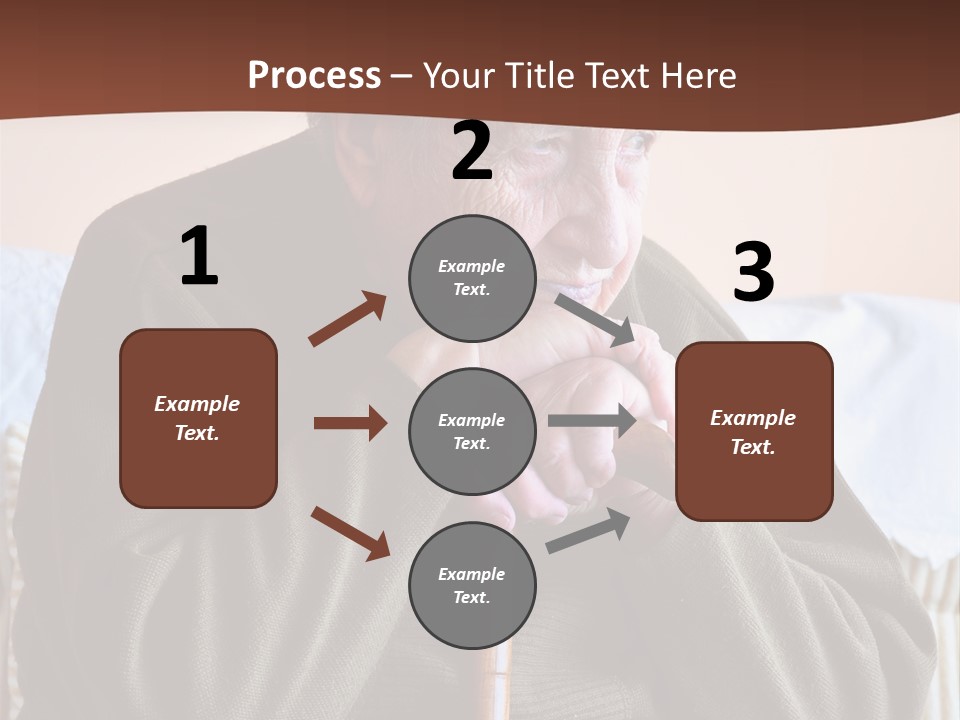 An Elderly Woman Sitting On A Couch With A Cane PowerPoint Template