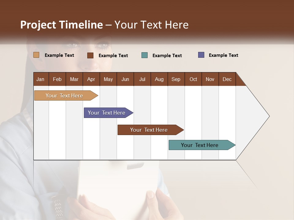 A Woman In A Blue Shirt Holding A Clipboard PowerPoint Template