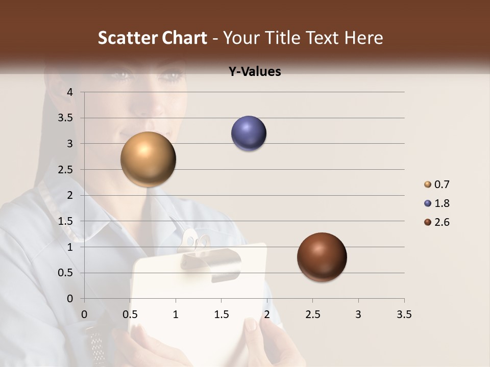 A Woman In A Blue Shirt Holding A Clipboard PowerPoint Template