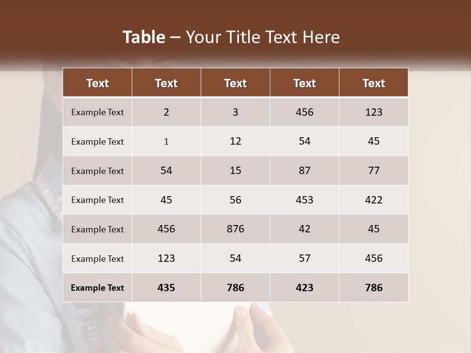 A Woman In A Blue Shirt Holding A Clipboard PowerPoint Template