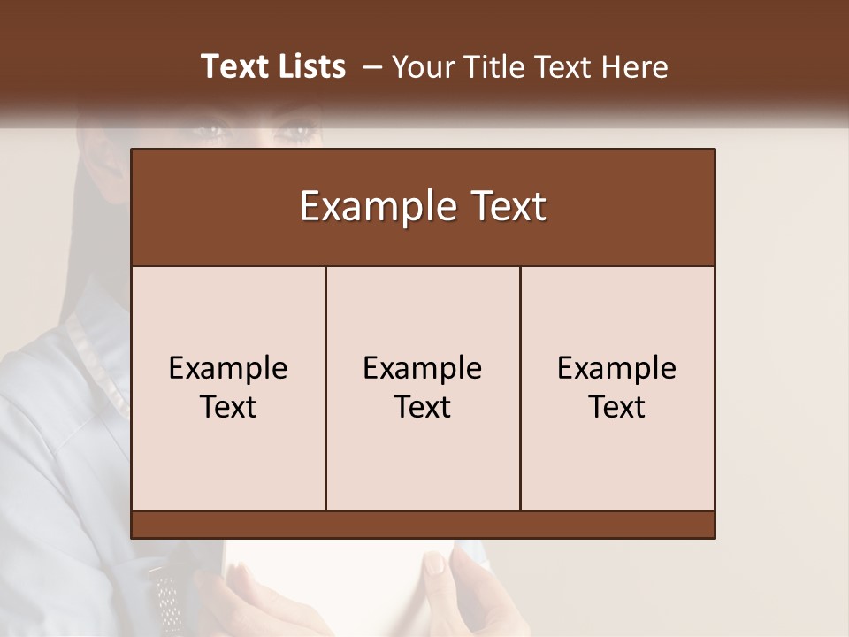 A Woman In A Blue Shirt Holding A Clipboard PowerPoint Template