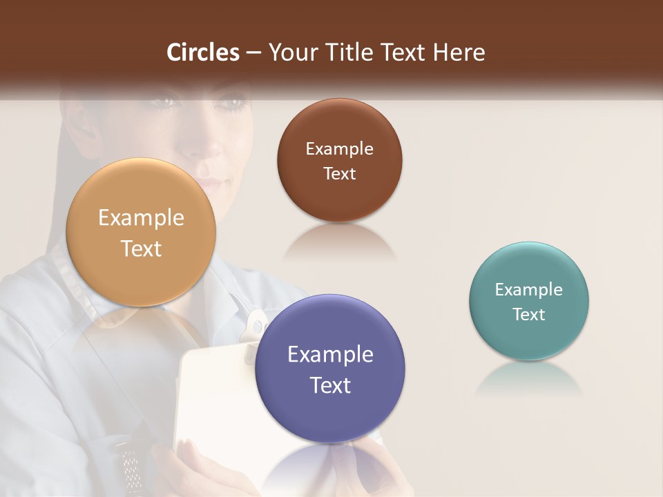 A Woman In A Blue Shirt Holding A Clipboard PowerPoint Template