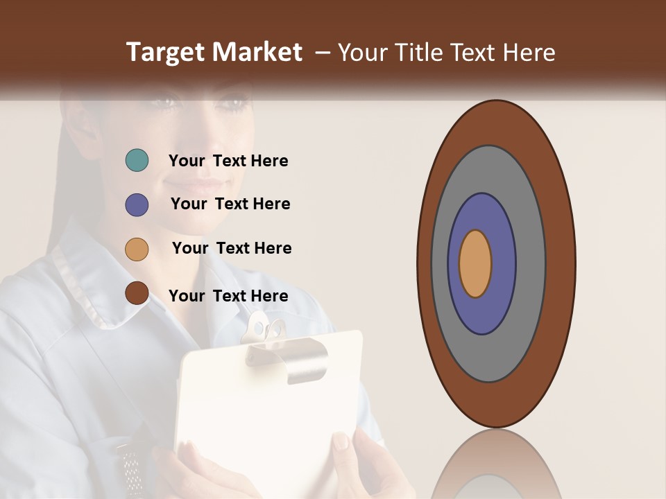A Woman In A Blue Shirt Holding A Clipboard PowerPoint Template