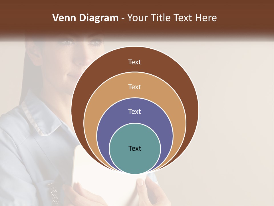 A Woman In A Blue Shirt Holding A Clipboard PowerPoint Template