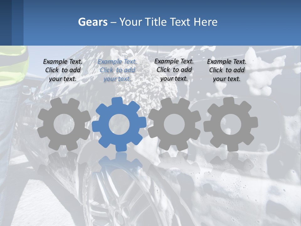 A Person Washing A Car With A Sponge Powerpoint Template PowerPoint Template