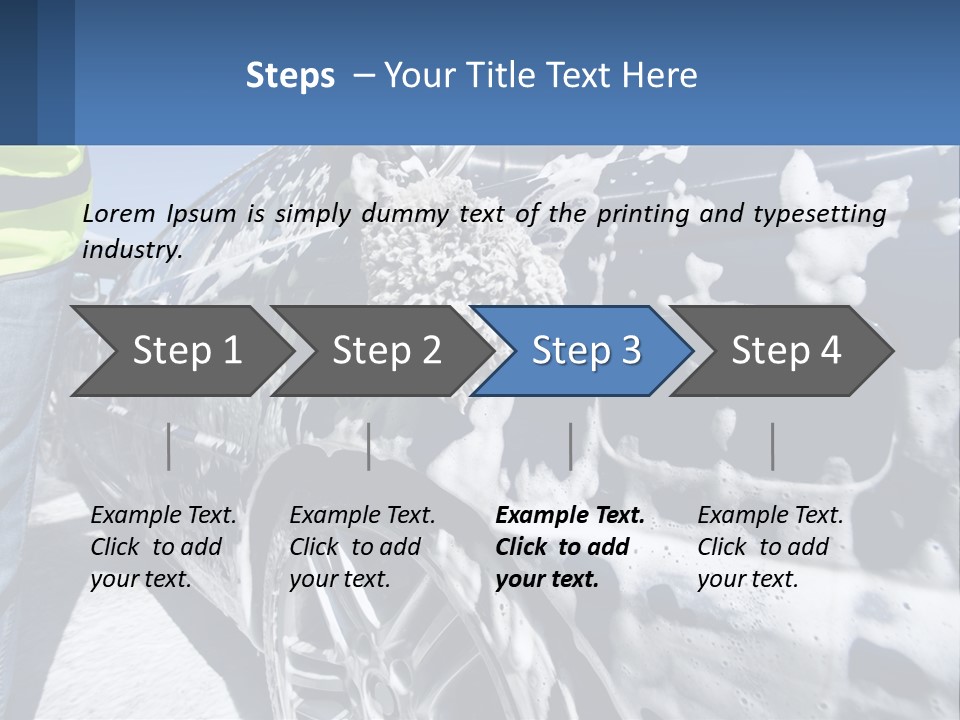 A Person Washing A Car With A Sponge Powerpoint Template PowerPoint Template