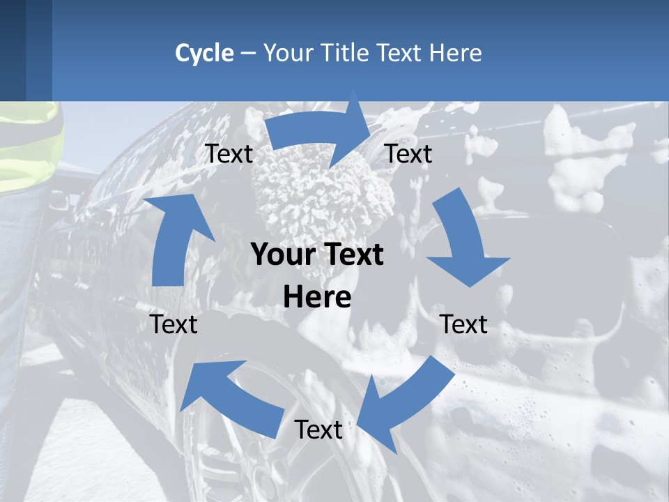 A Person Washing A Car With A Sponge Powerpoint Template PowerPoint Template