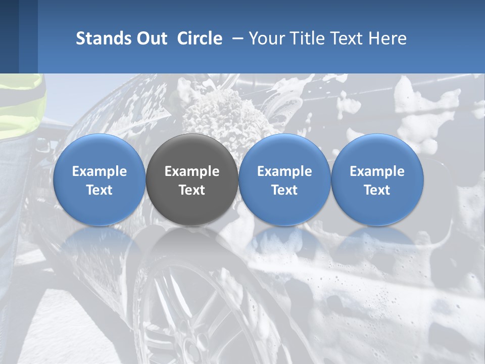A Person Washing A Car With A Sponge Powerpoint Template PowerPoint Template
