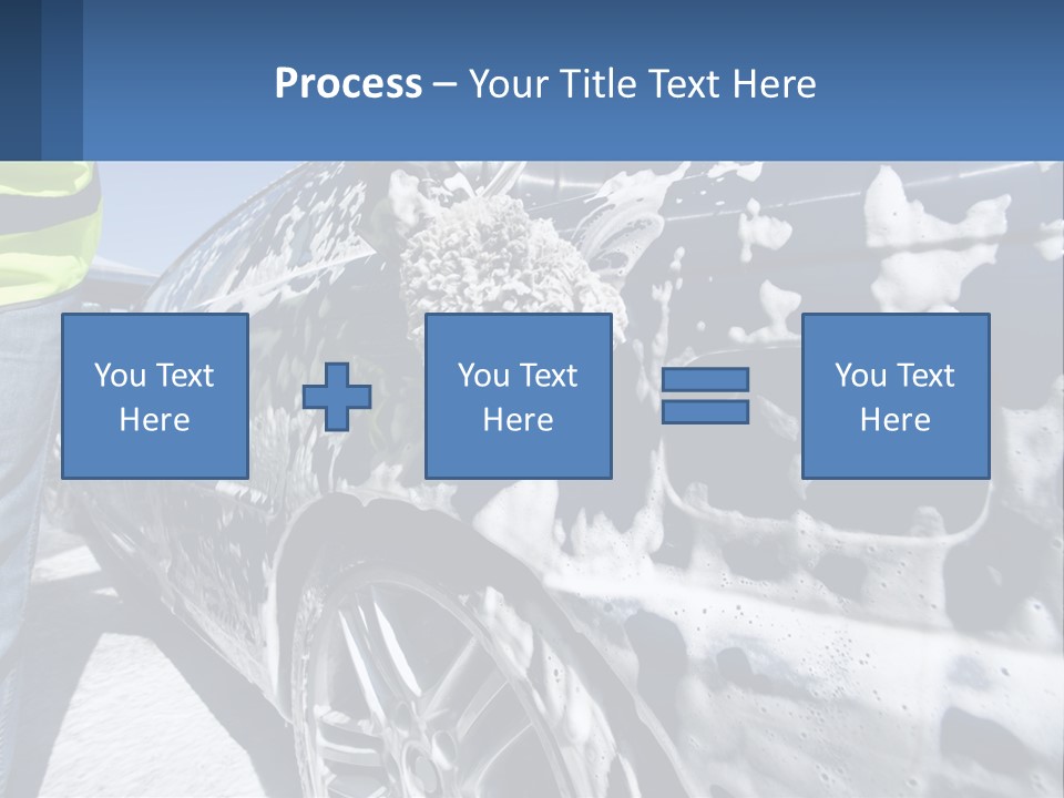 A Person Washing A Car With A Sponge Powerpoint Template PowerPoint Template