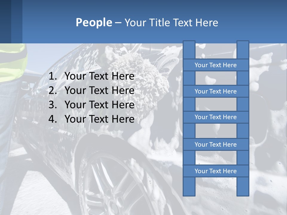 A Person Washing A Car With A Sponge Powerpoint Template PowerPoint Template