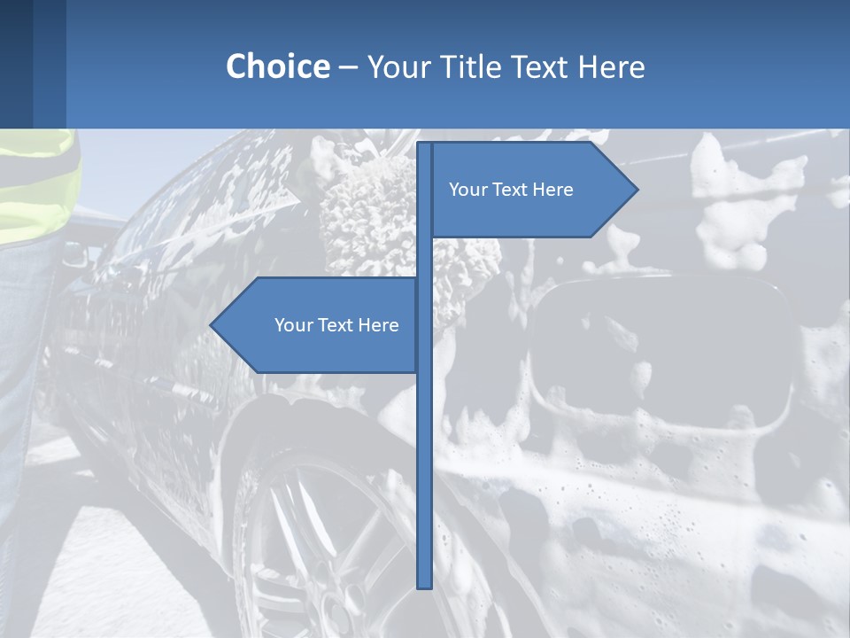 A Person Washing A Car With A Sponge Powerpoint Template PowerPoint Template