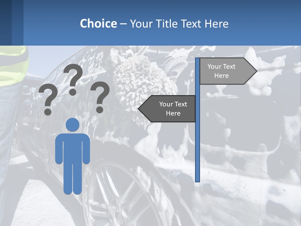 A Person Washing A Car With A Sponge Powerpoint Template PowerPoint Template