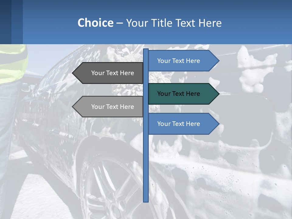 A Person Washing A Car With A Sponge Powerpoint Template PowerPoint Template