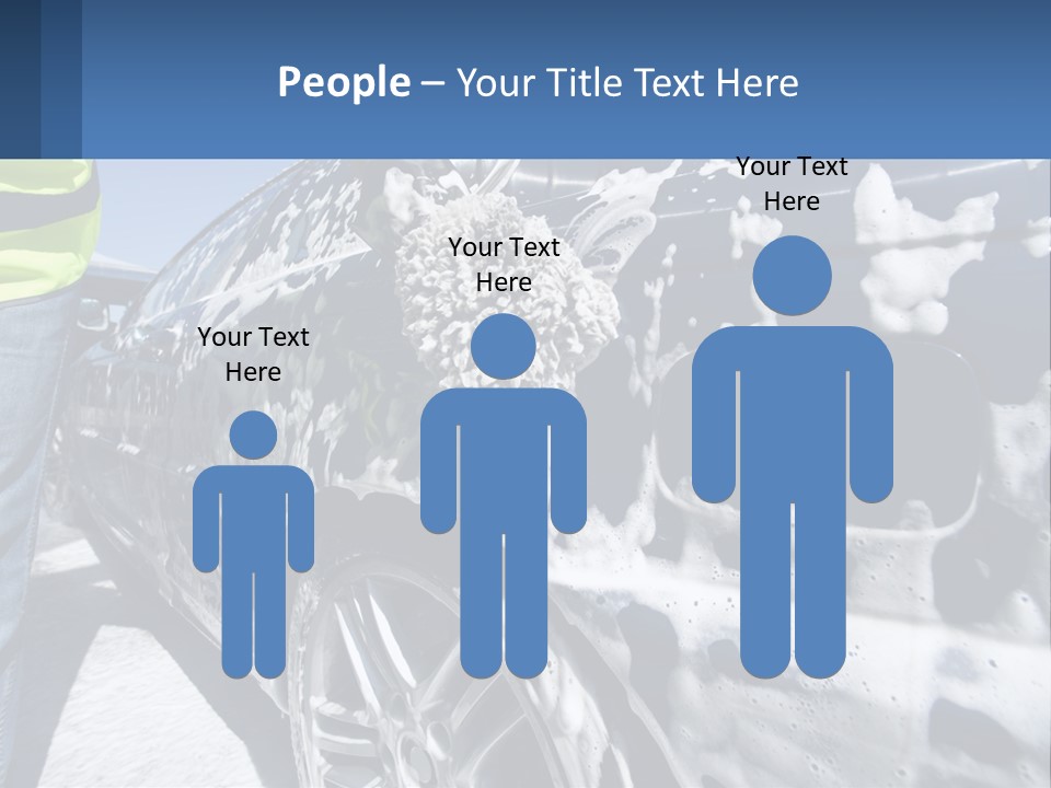 A Person Washing A Car With A Sponge Powerpoint Template PowerPoint Template